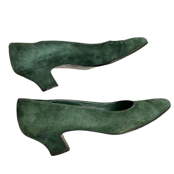 Browns Bravo Browns Suede Slip On Shoes Heels Pumps Green - Picture 10 of 14